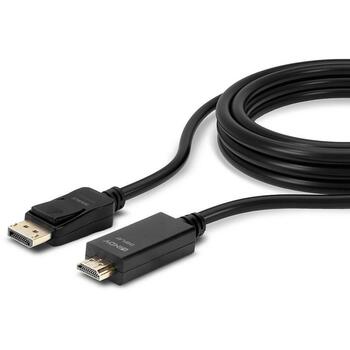 Lindy видеокабель 36922, 2 м, DisplayPort на HDMI, 4K UHD 3840x2160@30Hz, 7.1 звук, черный (36922)