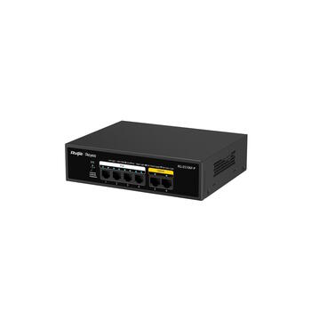Ruijie RG-ES106F-P 6-портовый PoE коммутатор, 4x10/100 Mbps PoE, 1x10/100 Mbps uplink, бюджет PoE 60W, 30W/порт, защита 4kV (RG-ES106F-P)