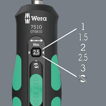 Dinamometriskā atslēga 1-3Nm 1/4, Wera, 05075810001, precizitātei un kvalitātei (05075810001)