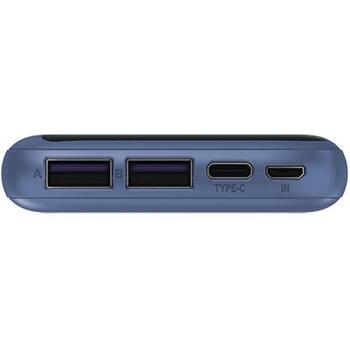 Navitel Power Bank PWR10 MX Blue, 10000mAh, 3.7V, 37Wh, 2xUSB-A, 1xUSB-C, 1xMicro-USB, защита от перезарядки (PWR10 MX Blue)