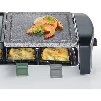 Severin Гриль RG 9645, 1400 W, черный, 8 сковородок, плита из натурального камня, электрический, регулируемый термостат (9645)