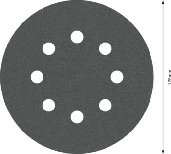 Slīppapīr akmenim PEX/GEX D=125mm, K 320, 5 gab., Ekscentra slīpmašīnām PRO F355 SLĪPDISKS, 2608605120 BOSCH (2608605120)
