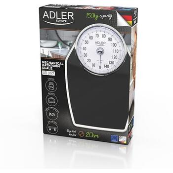 Adler Ванные весы AD 8177, 150 кг, 1000 г, черный, большой циферблат 20 см, регулировочный винт (AD 8177)