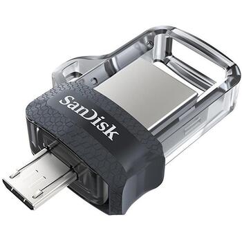 SanDisk USB флеш-накопитель SDDD3-128G-G46, 128 ГБ, USB Type-A / Micro-USB, скорость чтения 150 МБ/с, слайдер (SDDD3-128G-G46)