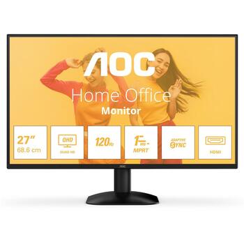 Aoc LCD монитор Q27B35S3 68.6 см 2560 x 1440 Quad HD 120Гц 1мс IPS VESA крепление, черный (Q27B35S3)
