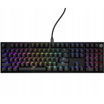 Genesis klaviatūra THOR 404 NKG-2297, mehāniskā, RGB, 107 taustiņi, Gateron Yellow Pro, USB Type-A, melna (NKG-2297)