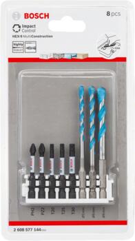 Tiecienskrūvgriežiem, akumulatoru skrūvgriežiem, triecienurbjmašīnām/triecienskrūvgriežiem PRO IMPACT MIXED SET BOSCH 2608577144 (2608577144)