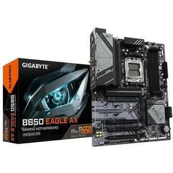 Gigabyte B650 EAGLE AX 1.2, AMD Socket AM5, 12+2+2 фазы VRM, 4*DIMM DDR5 до 7600MHz, 1*PCIe 5.0 + 2*PCIe 4.0 M.2, GbE LAN (B650 EAGLE AX 1.2)