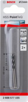 Urbis metālam PointTeQ 2 x 24 x 49 mm , 2 gab., Urbjmašīnām/skrūvgriežiem POINTTEQ HSS SPIRĀLVEIDA URBIS, 2608577155, BOSCH (2608577155)