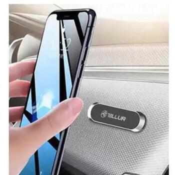 Tellur MCM8 TLL171281, магнитный держатель для авто, серый, алюминий, клейкий, на панель авто (TLL171281)