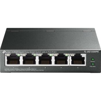 Tp-Link коммутатор TL-SG105MPE, 5x1Gbps, 4xPoE+ 30W, PoE 120W, VLAN, веб-управление (TL-SG105MPE)