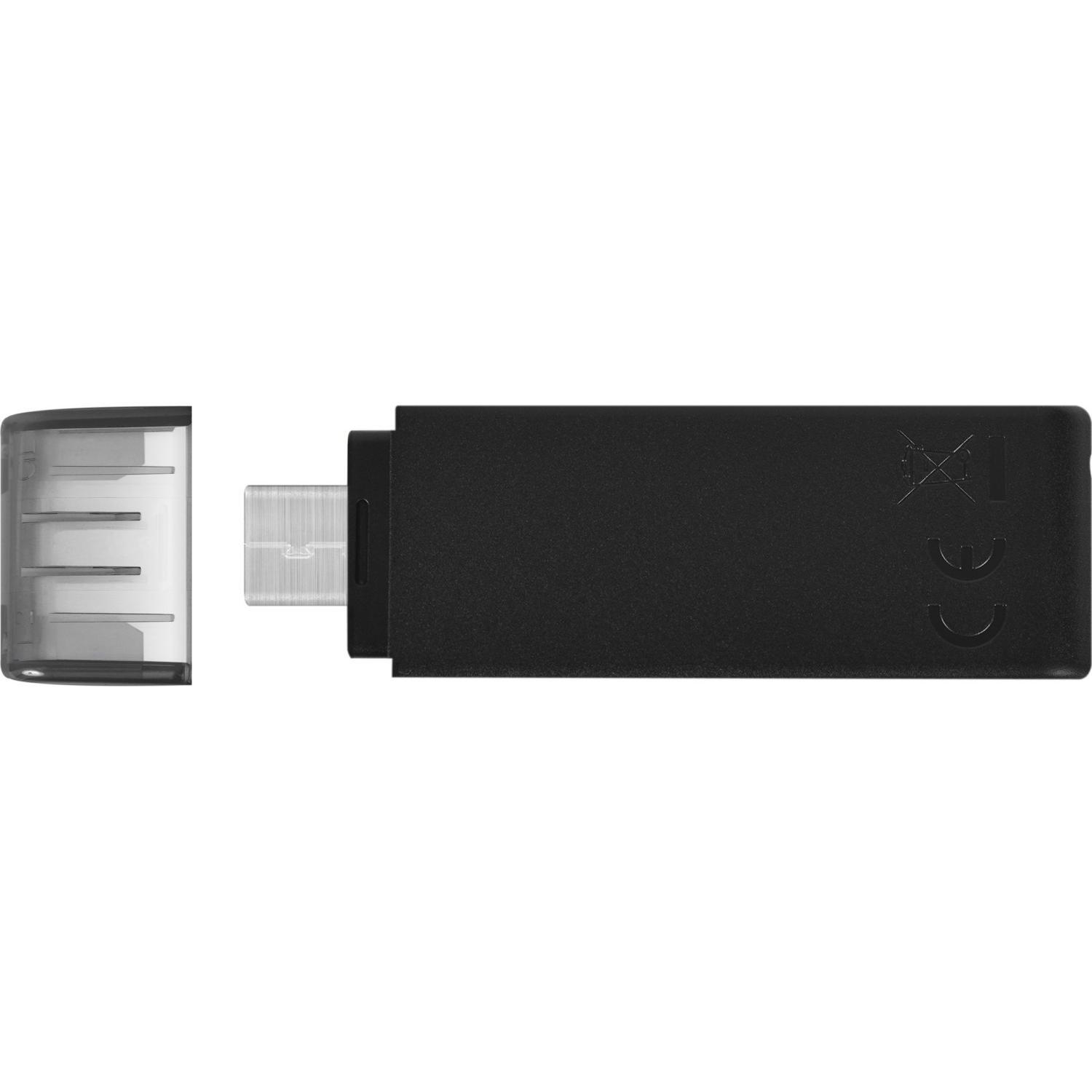 Kingston DataTraveler 70 DT70/256GB, 256 ГБ, USB Type-C, USB 3.2 Gen 1, до 200 МБ/с, водонепроницаемый дизайн (DT70/256GB)