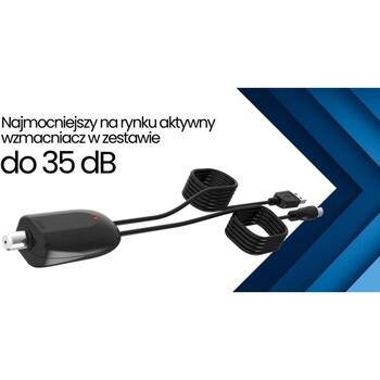 Shark Aktīvā TV antena SHA301CAR, 5m, 5V DC, 25–35 dBi, UHF 470–862 MHz, LTE filtrs, korozijizturīga (SHA301CAR)