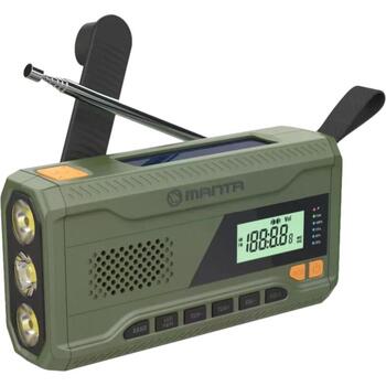 Manta Radio RDI401G, 3W, 0,3kg, USB, USB-C, austiņu miniligzda, 87,5-108MHz, 4500mAh, līdz 28h, SOS, signalizācija (RDI401G)