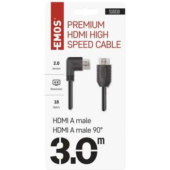 Emos Высокоскоростной HDMI кабель S10310, 3 м, 18 Гбит/с, 4K, Ethernet, ARC, 3D поддержка (S10310)