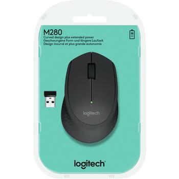 Logitech USB datorpele M280 910-004287, 1000 DPI, 3 pogas, 10m bezvadu diapazons, akumulators AA (910-004287)
