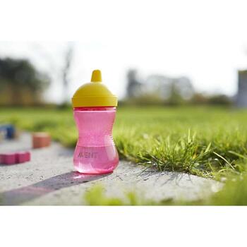 Philips Avent My Grippy учебная чашка SCF804/04, 300мл, 18мес+, розовая, защита от протекания, без BPA (SCF804/04)