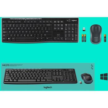 Logitech клавиатура беспроводной комплект 920-004508, 10 м, QWERTY, черный, 36 месяцев работы от батареи, 3 кнопки (920-004508)
