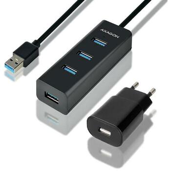Axagon USB хаб HUE-S2BP 4 USB 3.0 порта, 1.2 м адаптер питания, 0.076 кг (HUE-S2BP)