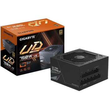 Gigabyte Datora barošanas bloks UD750GM PG5 V2, 750W, 100-240V, 80 PLUS Gold, pilnībā modulārs, 120mm ventilators (GP-UD750GM PG5 V2)