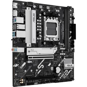 Asus Mātesplate PRIME B850M-K, AMD, Socket AM5, DDR5, 128 GB, 2 DIMM, 2.5 Gb Ethernet, 4 SATA III, 6 HDD/SSD, 7.1 audio (PRIME B850M-K)