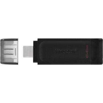 Kingston DataTraveler 70 DT70/64GB, 64 ГБ, USB-C, 3.2 Gen 1, черный, 1 шт. (DT70/64GB)
