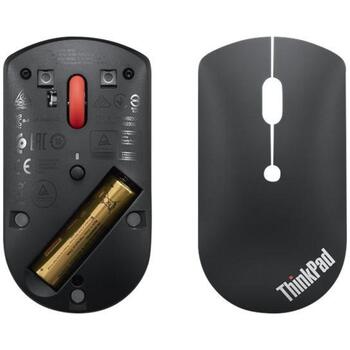 Lenovo ThinkPad Bluetooth тихая мышь 4Y50X88822, Bluetooth 5.0, 3 кнопки, 2400 dpi, Swift Pair, амбидекстричный дизайн (4Y50X88822)
