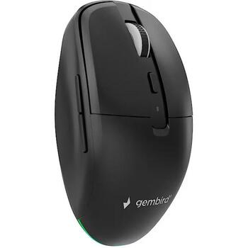Gembird беспроводная мышь MUSW2-6B-01, 1600 DPI, 6 кнопок, 2.4 ГГц + BT, оптическая, тихий клик, черная (MUSW2-6B-01)