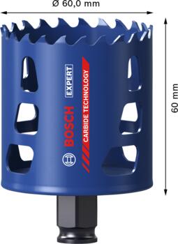 Karbīda caurumzāģis Tough Material 60mm, Urbjmašīnām/skrūvgriežiem, triecienurbjmašīnām/triecienskrūvgriežiem EXPERT MULTI MATERIAL PC PLUS CAURUMZĀĢIS, 2608900429, BOSCH (2608900429)