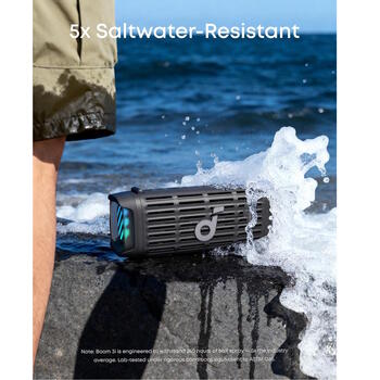Портативная Bluetooth-колонка с мощностью 50 W, водонепроницаемым корпусом и беспроводным подключением Boom 3i Black D5100010 Anker Soundcore (D5100010)