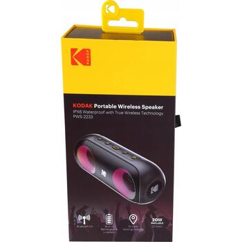 Kodak PWS2233 портативная Bluetooth колонка, 20 Вт, IPX6, 13.5 ч, 10 м, 60-20000 Гц, TWS, MicroSD, AUX, USB-C (PWS2233)