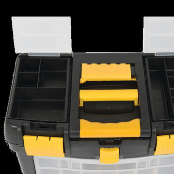Vorel 78734 instrumentu kaste ar noņemamu organizatoru, 460x220x620/840 mm, PP, 2 riteņi, rokturis, sērija GRF (78734)