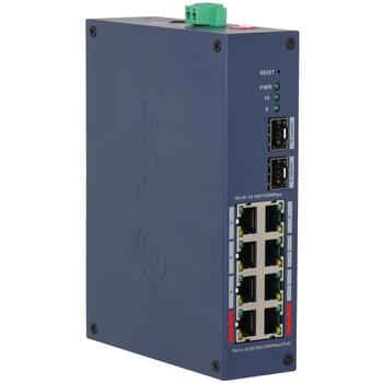 Dahua управляемый коммутатор CHS4210-8GT-110, 8xRJ-45 Gigabit, 20 Gbit/s, PoE, IP30, DIN-рейка, 48-57 V (CHS4210-8GT-110)