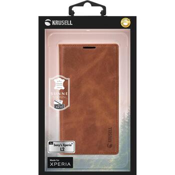 Krusell Sunne 2 Card Foliowallet 61238, 14см (5.5), кожа, кошелек, 2 карманов для карт, подставка, совместим с Sony Xperia L2 (61238)