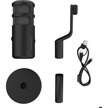 Genesis Datora mikrofons Radium 350D NGM-2168, -48 dB, 60-14000 Hz, 24 biti, 192 kHz, USB-A, USB-C, dinamisks, kardioīds, melns (NGM-2168)