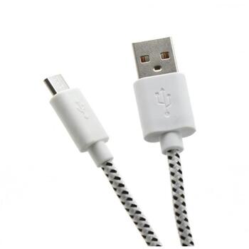 Sbox USB кабель USB-1031W, 1м, USB A M, microUSB M, 480 Mbit/s, оплетка, белый (USB-1031W)