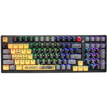 A4Tech Клавиатура A4TKLA47389, USB, Черный, Пестрый, Механическая, Линейная, RGB, Anti-Ghosting, Мультимедийные клавиши (A4TKLA47389)