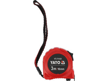 Yato Рулетка YT-71151, 3м, 16мм, сталь, корпус ABS, 2 фиксатора, класс II, зажим (YT-71151)