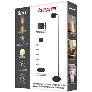 Beper Напольная Лампа P201UTP306, 2,3W, черная, 2 LED лампы, 5 уровней высоты, сенсорный выключатель, регулируемая яркость (P201UTP306)