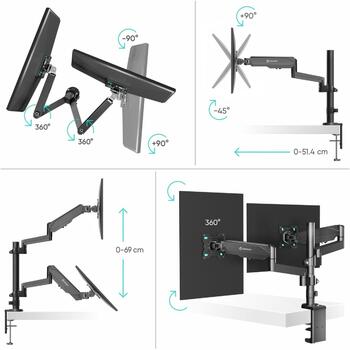 Onkron monitors dispeja piederums G140-B 13-32 collas, slodze 1-8 kg, VESA 75x75, 100x100 mm, slīpums -45° līdz +90° (G140-B)
