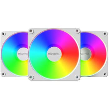 Montech Вентилятор для корпуса GF120 V2 ARGB PWM 3I1(W), 120mm, 1600RPM, 73.1cfm, HDB, RGB контроллер в комплекте (GF120 V2 ARGB PWM 3I1(W))
