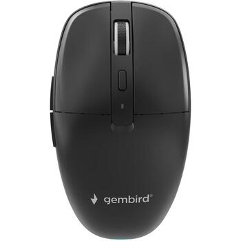 Gembird беспроводная мышь MUSW2-6B-01, 1600 DPI, 6 кнопок, 2.4 ГГц + BT, оптическая, тихий клик, черная (MUSW2-6B-01)