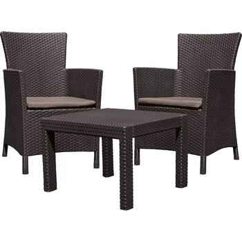 Keter Комплект садовой мебели Rosario Balcony Set 29200030599, 2 кресла 60x62x89 см, стол 59x59x43 см, 13 кг, полипропилен (29200030599)