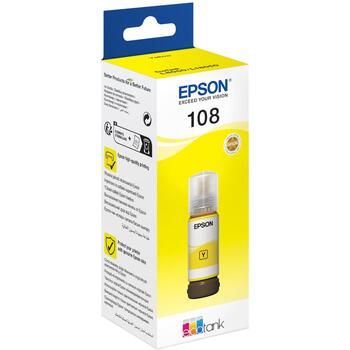 Epson Tintes pudele 108 C13T09C44A, 70ml, Dzeltena, Oriģināls, Tintes druka, 1 gab., Saderīgs ar L18050, EcoTank L8050 (C13T09C44A)