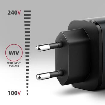 Axagon lādētājs ACU-PQ67D 67W, 2xUSB, PD3.0, QC4+, LCD displejs, strāvas adapteris (ACU-PQ67D)