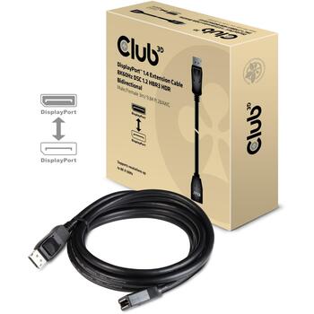 Club3D удлинитель DisplayPort CAC-1023, 3м, 8K60Hz, 32.4Gbps, 28AWG, RoHS (CAC-1023)