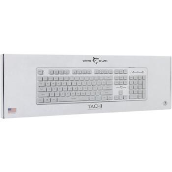 White Shark Tachi клавиатура TACHI-W-US, 104/105 клавиш, USB 2.0, 1,5м кабель, подсветка, мультимедийные клавиши (TACHI-W-US)