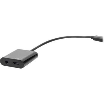 Digitus USB-C adapteris AK-300400-002-S, 20cm, 5A, USB 3.1 Gen 2, 3,5mm stereo, USB-C vīriešu uz USB-C sieviešu, melns (AK-300400-002-S)