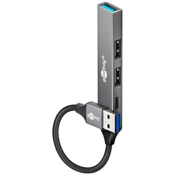 Goobay dokstacija 74458, 5 Gbit/s, gaiši pelēka, USB centrmezgls (74458)