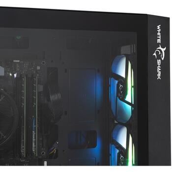 White Shark GCC-2401 Warhead-3 Black, E-ATX Mid Tower korpuss, 4x12cm RGB ventilatori, 5 PCI sloti, USB 3.0, Type-C (WARHEAD-3-B)